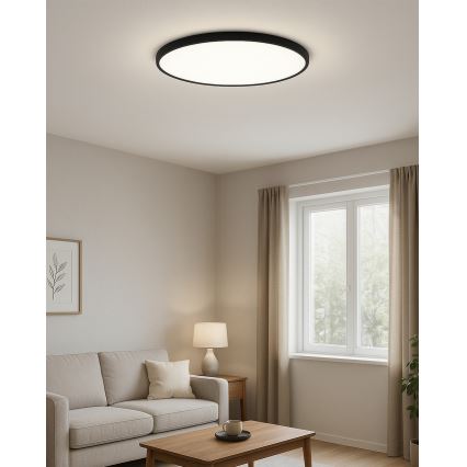 Plafonieră LED, 40 W, 230 V, 3000/4000/6500 K, Ø 50 cm, neagră