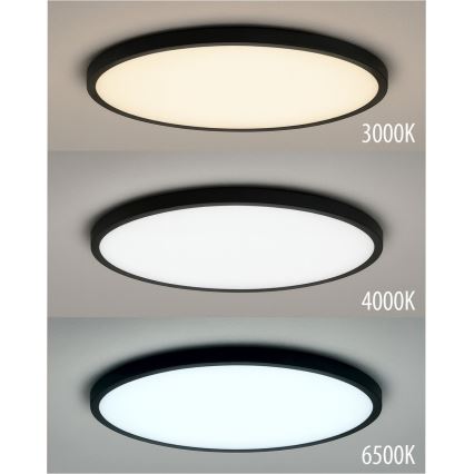 Plafonieră LED, 40 W, 230 V, 3000/4000/6500 K, Ø 50 cm, neagră