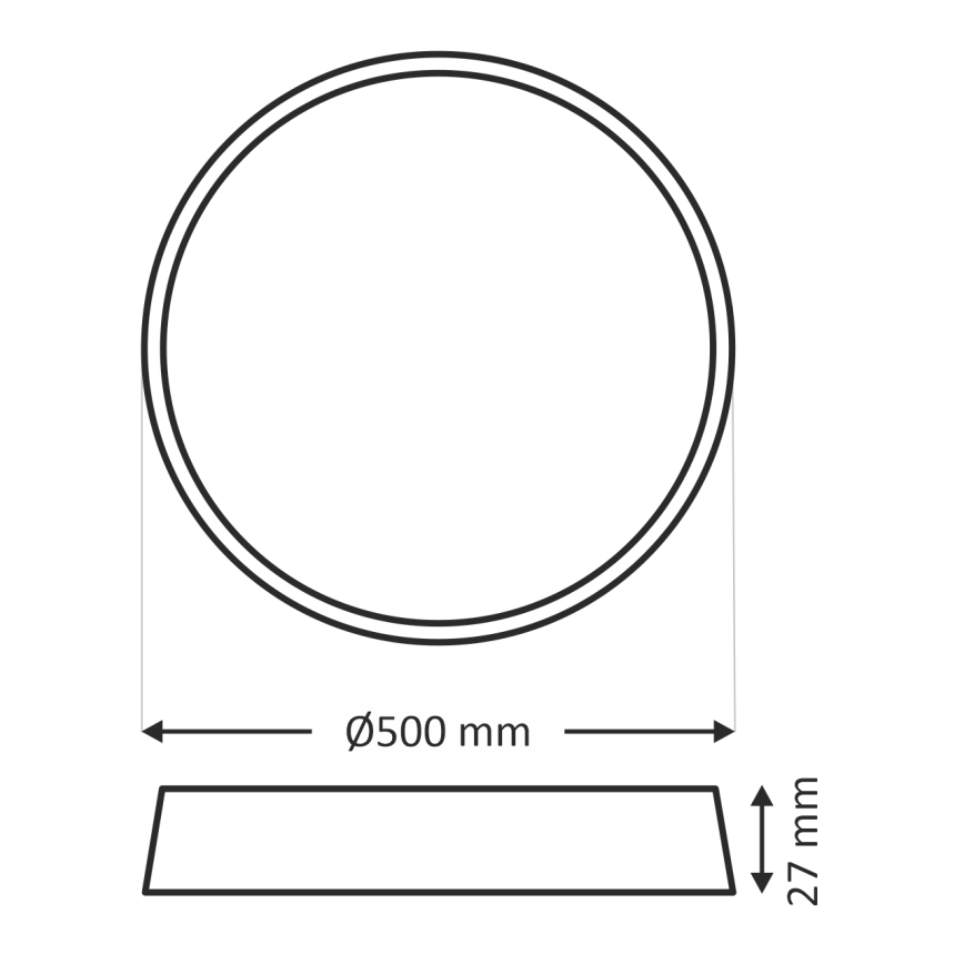 Plafonieră LED 40W, 230V, 3000/4000/6500K, Ø 50 cm, maro