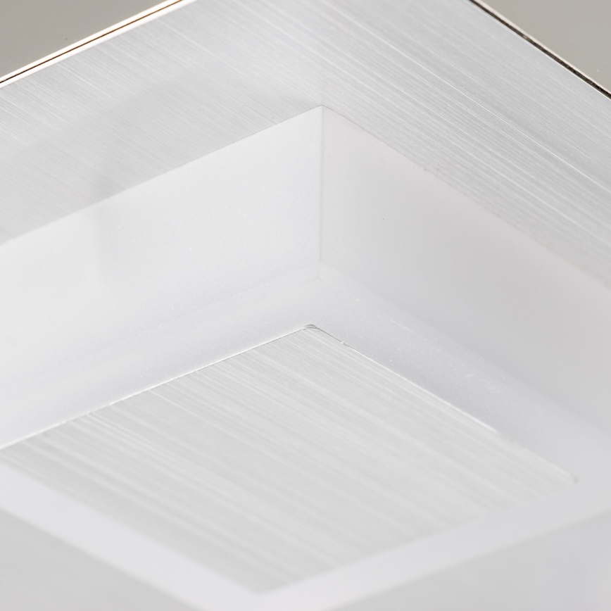 Plafonieră LED 4x5W, 230V, 3000K, 28x28 cm, crom mat