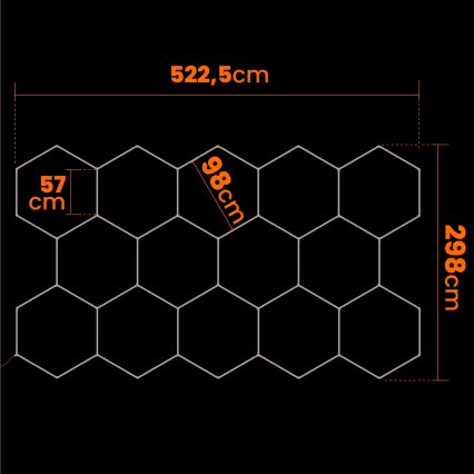 Plafonieră LED HEXAGON/570W/85-265V 6500K 522x298 cm CRI 90 IP44 albă