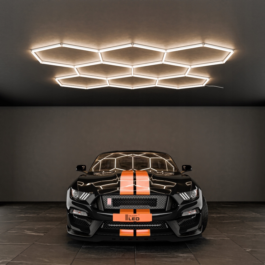 Plafonieră LED HEXAGON LED/570W/85-265V 6500K 522x298 cm CRI 90 IP54 albă