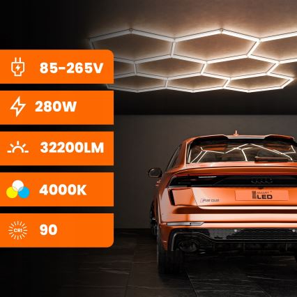 Plafonieră LED HEXAGON LED/570W/85-265V 6500K 522x298 cm CRI 90 IP54 albă