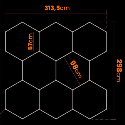 Plafonieră LED HEXAGON LED/570W/85-265V 6500K 522x298 cm CRI 90 IP54 albă