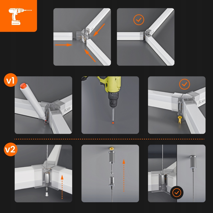 Plafonieră LED HEXAGON LED/696W/85-265V 4000K 484x243 cm CRI 90 IP44 alb