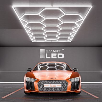 LED Plafonieră HEXAGON LED/696W/85-265V 6500K 484x243 cm CRI 90 IP44 alb