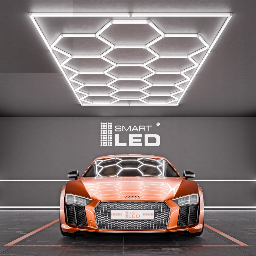 LED Plafonieră HEXAGON LED/696W/85-265V 6500K 484x243 cm CRI 90 IP44 alb