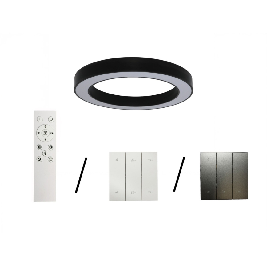Plafonieră LED 80W/230V, 3000/4000/6500K, Ø 80 cm, negru