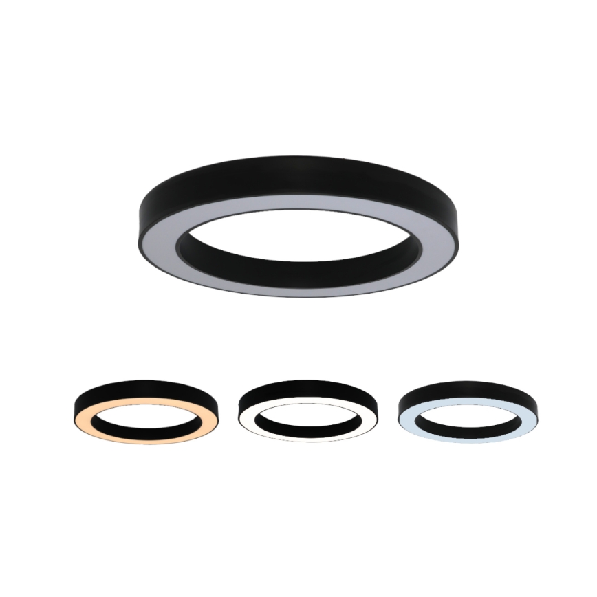 Plafonieră LED 80W/230V, 3000/4000/6500K, Ø 80 cm, negru