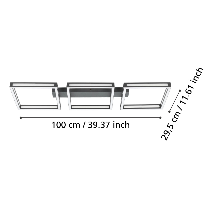Plafonieră LED 3xLED/11,2W/230V neagră Eglo