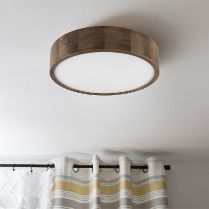 Plafonieră LED Brilagi CARVALHO 2xE27/60W/230V stejar nuc d. 37 cm