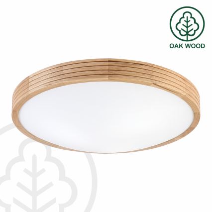 Brilagi - Plafonieră LED CARVALHO MODERN SLIM, 3xE27/60W/230V, Ø 47,5 cm, stejar
