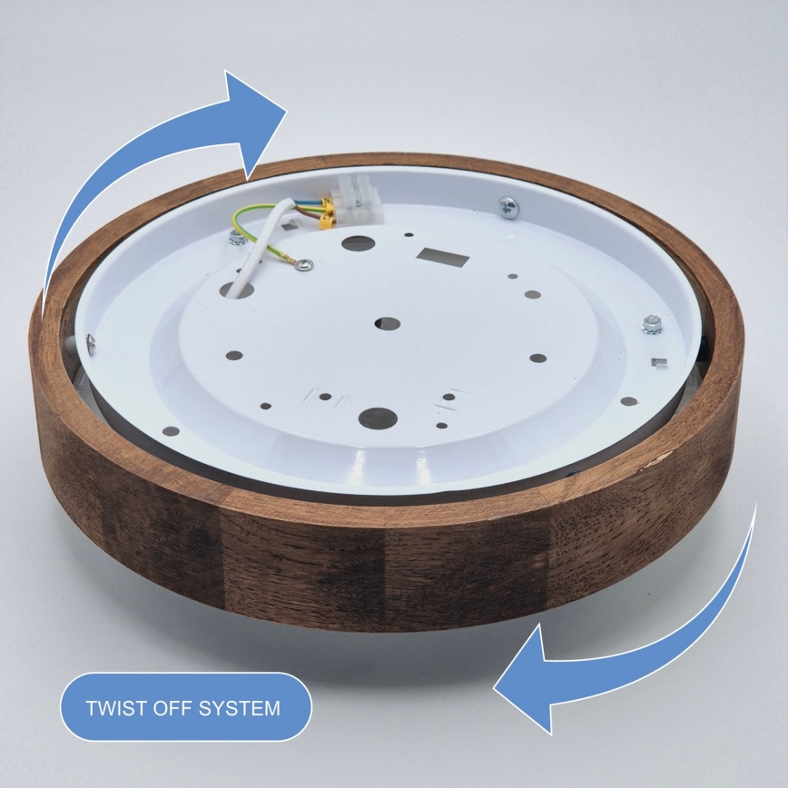 Plafonieră LED Brilagi CARVALHO SLIM 1xE27/60W/230V stejar d. 27 cm