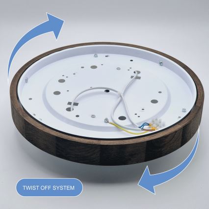 Plafonieră LED Brilagi CARVALHO SLIM 2xE27/60W/230V stejar nuc d. 37 cm