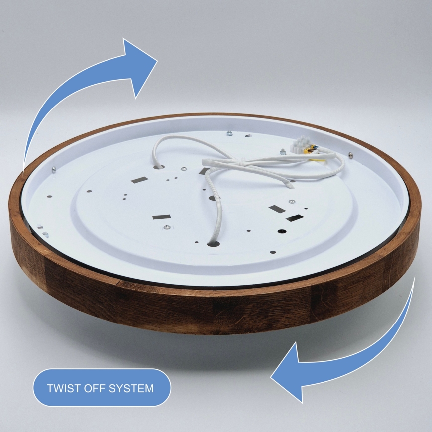 Plafonieră LED Brilagi CARVALHO SLIM 3xE27/60W/230V stejar cireș d. 47 cm