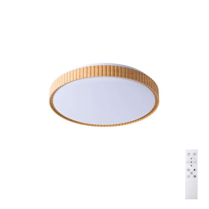 Brilagi - Plafonieră LED dimabilă CORVO LED/72W/230V 3000-6000K decor lemn Ø 50 cm + telecomandă