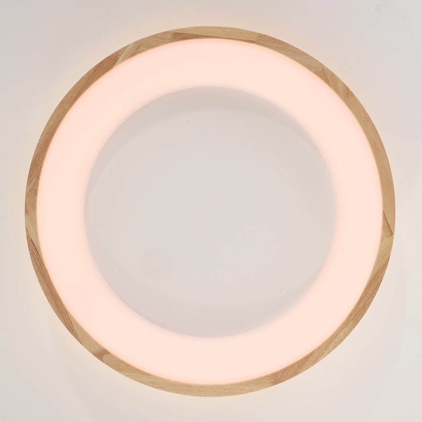 Brilagi - Plafonieră LED FALCON WOOD, 40 W, 230 V, 3000/4000/6000 K, Ø 60 cm, finisaj lemn