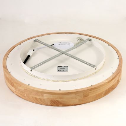 Brilagi - Plafonieră LED FALCON WOOD, 40 W, 230 V, 3000/4000/6000 K, Ø 60 cm, finisaj lemn