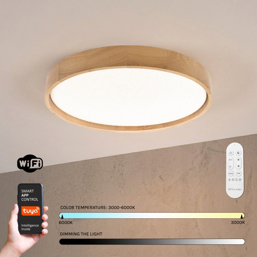 Brilagi - Plafonieră LED dimabilă MANAROLA SMART STARS LED/36W/230V 3000-6000K Wi-Fi Tuya Beacon Ø 51 cm + telecomandă