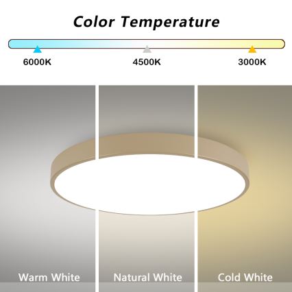 Brilagi - Plafonieră LED POOL, 100W, 230V, 3000/4000/6000K, Ø 80 cm, bej