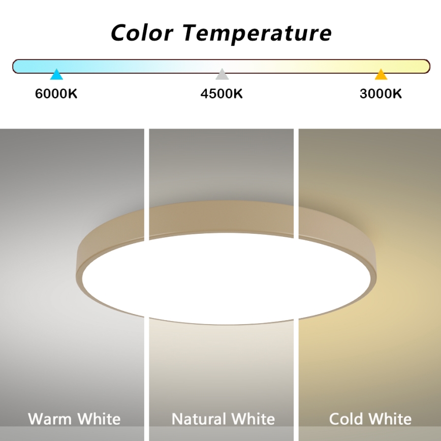 Brilagi - Plafonieră LED POOL, 100W, 230V, 3000/4000/6000K, Ø 80 cm, bej