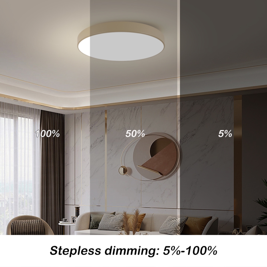 Brilagi - Plafonieră LED POOL, 100W, 230V, 3000/4000/6000K, Ø 80 cm, bej