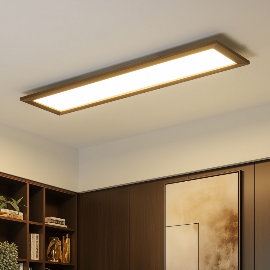 Plafonieră LED Brilagi SLIMFRAME WOOD LED/58W/230V 124x34 cm maro închis
