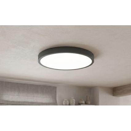 BRILAGI - Plafonieră LED ZENNA pentru baie, cu senzor, LED 24W/230V, Ø 35 cm, IP44, antracit + telecomandă