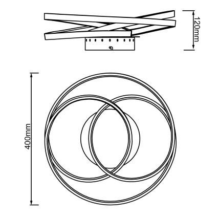 Plafonieră LED Brilliant LABYRINTH LED/40W/230V d. 39,5 cm negru