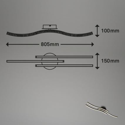 Plafonieră LED Brilo LED/19W/230V 3000K negru