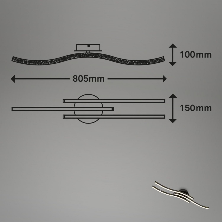 Plafonieră LED Brilo LED/19W/230V 3000K negru
