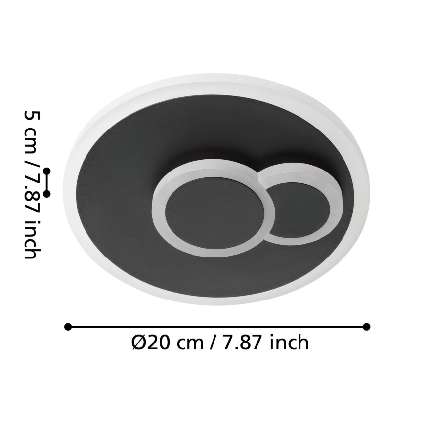 Plafonieră LED/7,8W/230V d. 20 cm neagră Eglo