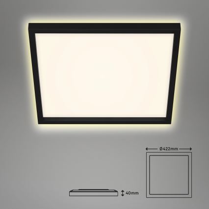 Plafonieră LED CADRE LED/22W/230V 42,2x42,2 cm neagră Briloner 7364-015