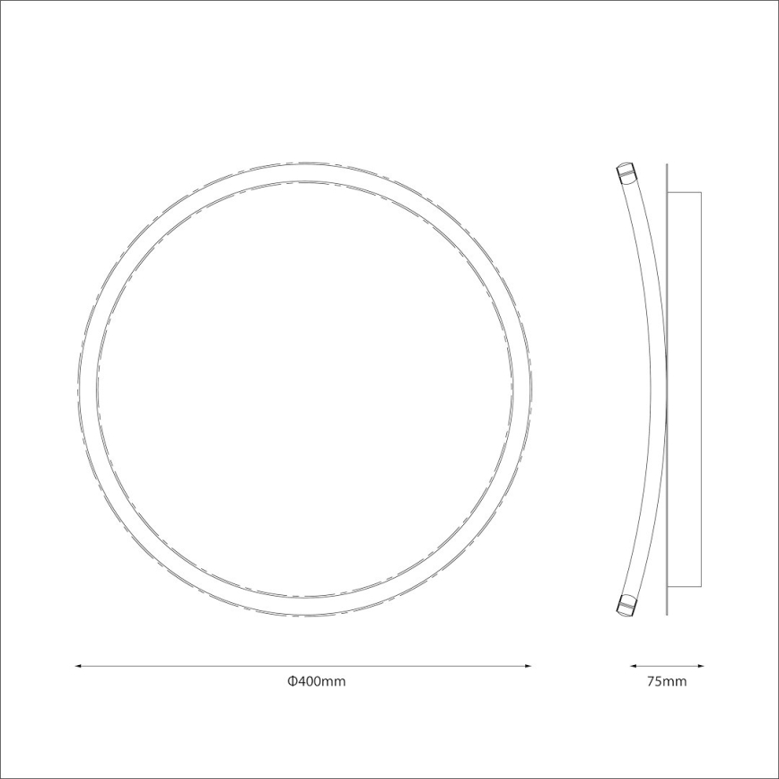 Plafonieră LED CALI, 30 W, 230 V, Ø 40 cm, negru