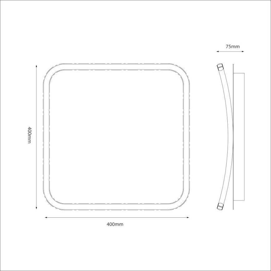 Plafonieră LED CALI 30W/230V 40x40 cm neagră