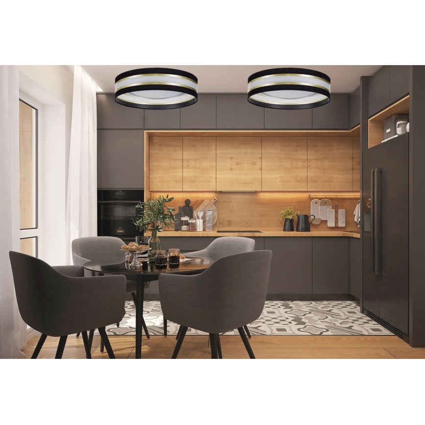 Plafonieră LED CORAL GOLD, 24W, 230V, negru/auriu