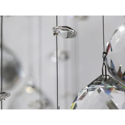 Plafonieră cu cristale LED NAURU LED/24W/230V diam. 40 cm crom lucios + telecomandă