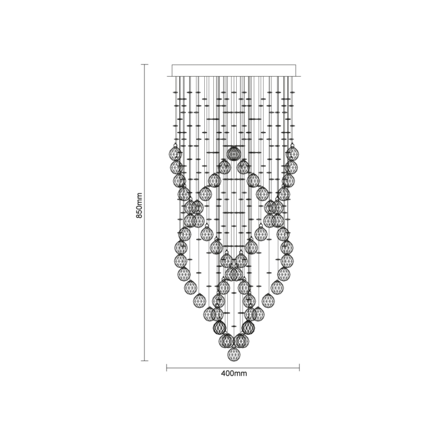 Plafonieră cu cristale LED NAURU LED/24W/230V diam. 40 cm crom lucios + telecomandă