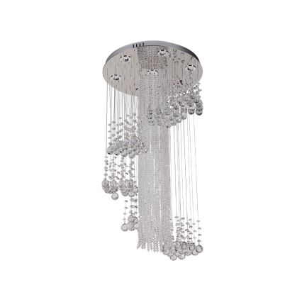 Plafonieră cu cristale LED NAURU LED/24W/230V, diametru 45 cm, crom lucios + telecomandă