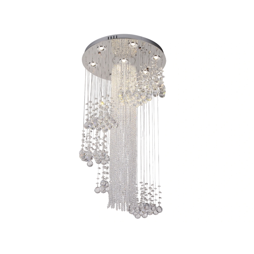 Plafonieră cu cristale LED NAURU LED/24W/230V, diametru 45 cm, crom lucios + telecomandă
