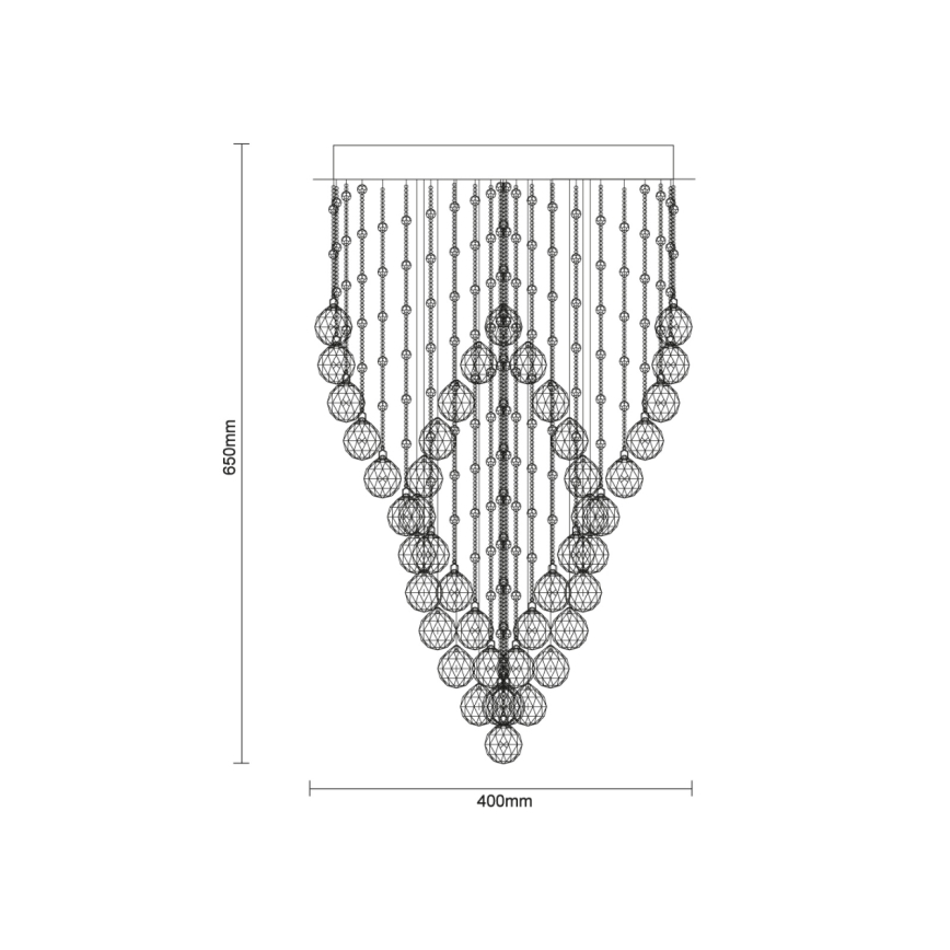 Plafonieră LED cu cristale NAURU LED/30W/230V, diam. 40 cm, crom lucios/negru + telecomandă