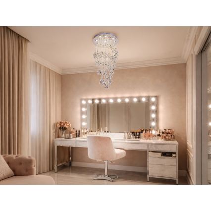 Lustră LED cu cristale SAMOA LED/30W/230V, Ø 40 cm, crom lucios + telecomandă