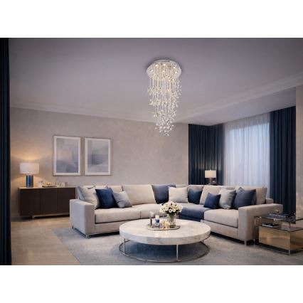 Lustră LED cu cristale SAMOA LED/30W/230V, Ø 40 cm, crom lucios + telecomandă