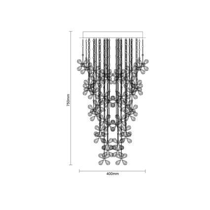 Lustră LED cu cristale SAMOA LED/30W/230V, Ø 40 cm, crom lucios + telecomandă