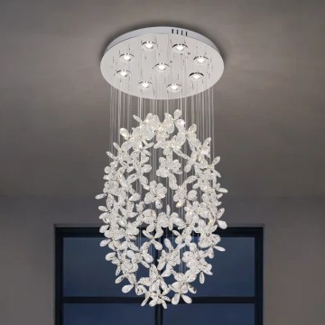 Plafonieră LED cu cristale SAMOA LED/30W/230V Ø 40 cm crom lucios + telecomandă