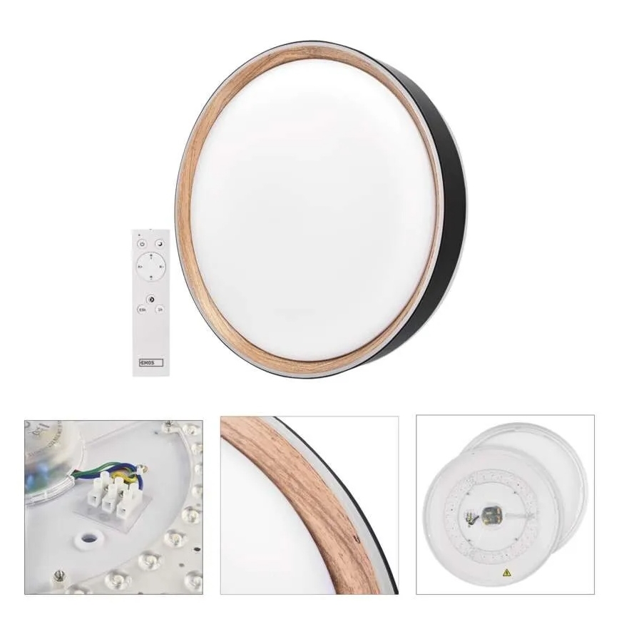 Plafonieră LED reglabilă pentru tavan ILVI LED/30W/230V 2700-6500K diam. 40 cm negru/bej + telecomandă