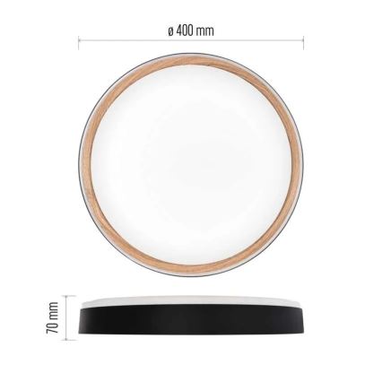 Plafonieră LED reglabilă pentru tavan ILVI LED/30W/230V 2700-6500K diam. 40 cm negru/bej + telecomandă