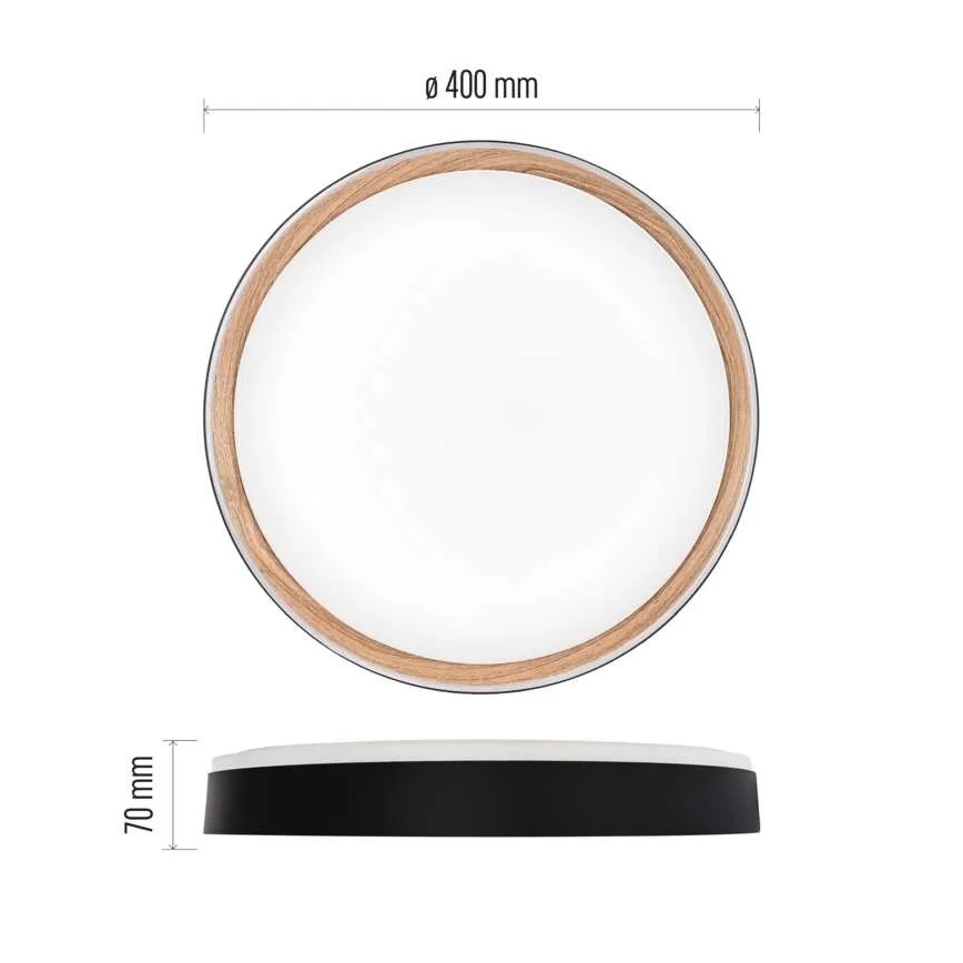 Plafonieră LED reglabilă pentru tavan ILVI LED/30W/230V 2700-6500K diam. 40 cm negru/bej + telecomandă