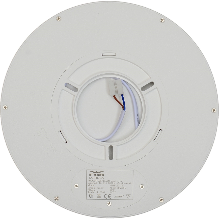 Plafonieră LED cu senzor de mișcare Fulgur s-42584 NOMY-S LED/18W/230V 3000/4000/6000K IP40 d. 23 cm alb