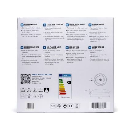 Plafonieră LED cu senzor LED/24W/230V 3000K Aigostar